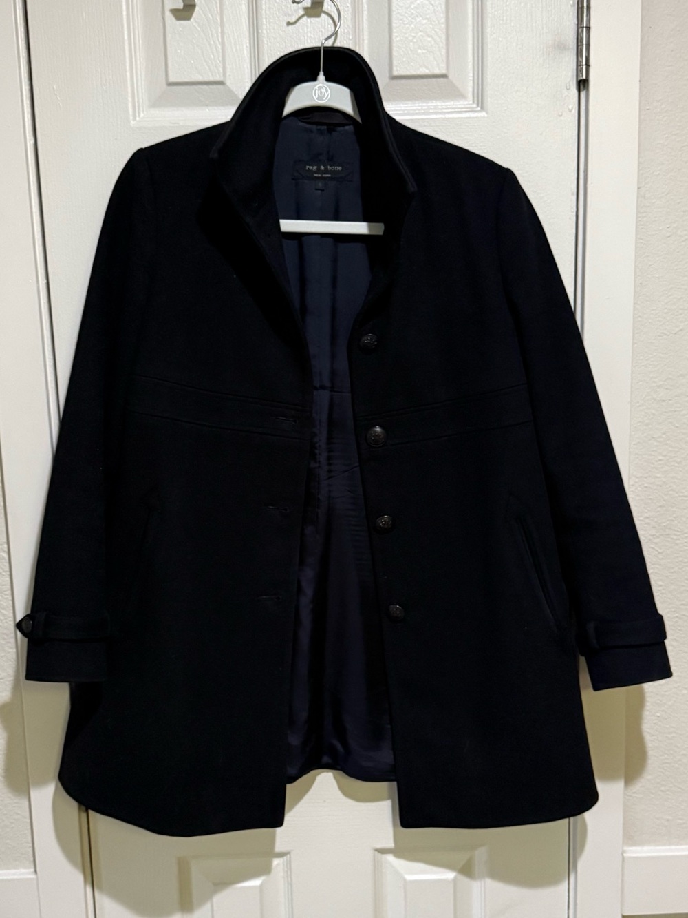 rag & bone Black Wool Blend Coat